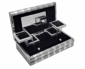 Box Jewellery Metal Black 15X8 Inch