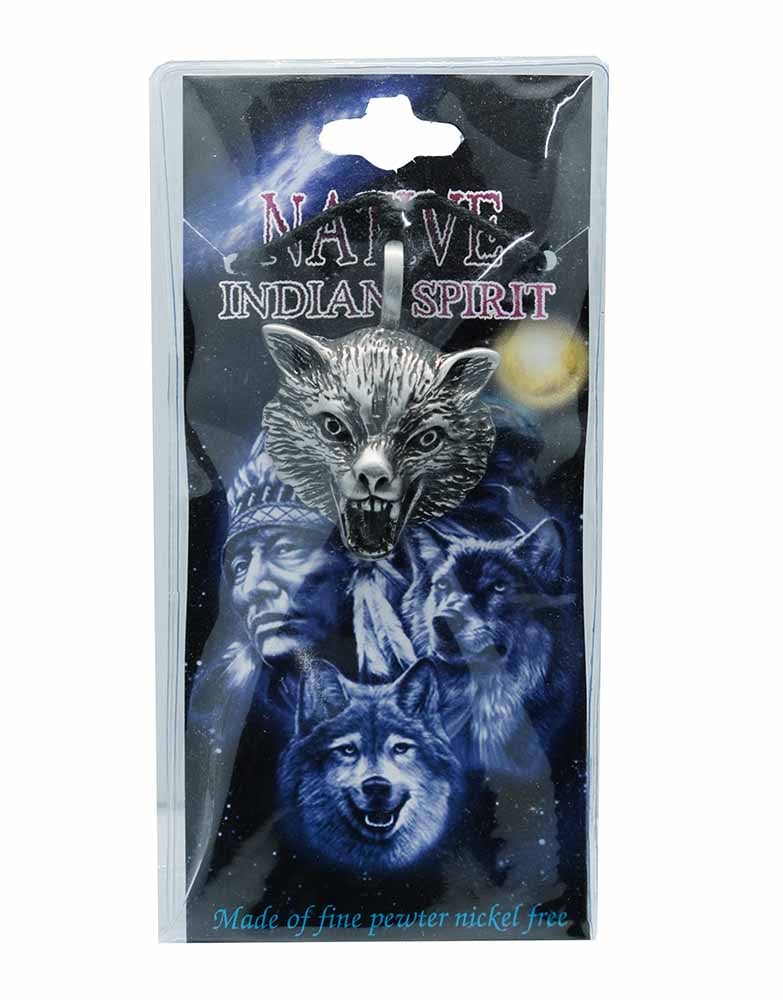 Pendant Pewter Wolf Face