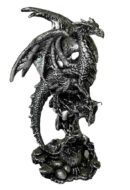Dragon Black Standing On Rock
