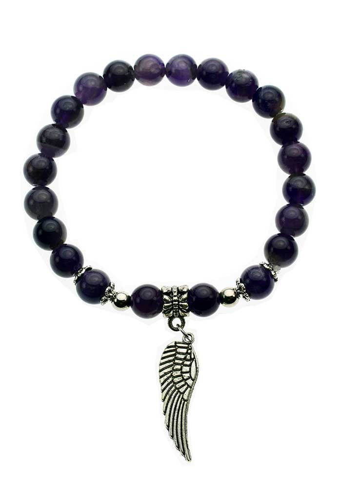 Bracelet Metal Wing Amethyst