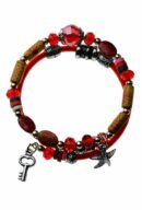 Bracelet Long Beads Red