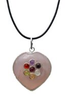 Pendant Heart Rose Qtz Chakra