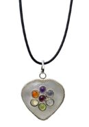Pendant Heart Clear Qtz Chakra