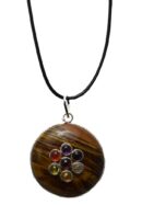 Pendant Circle Tiger Eye Chakra