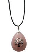 Pendant Tree Of Life Rose Qtz