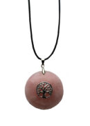 Pendant Tree Of Life Rose Qtz