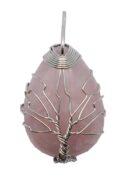 Pendant Tree Of Life Rose Qtz