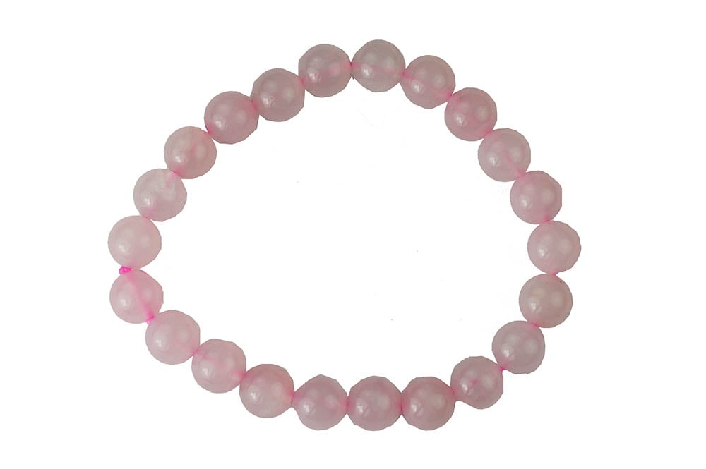 Bracelet Beaded Rose Qtz 8mm