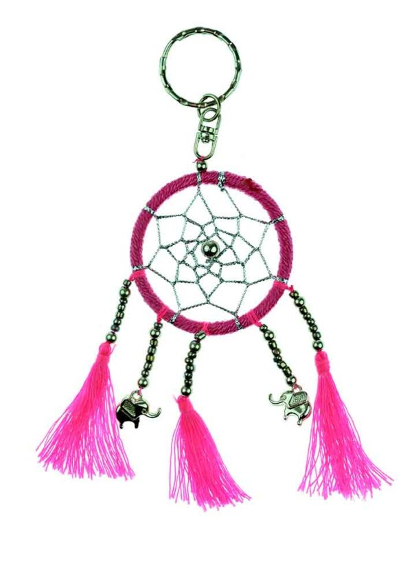 Dream Catcher Keyring Pink