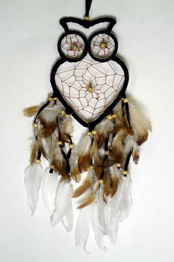 Dream Catcher Owl Black 12cm