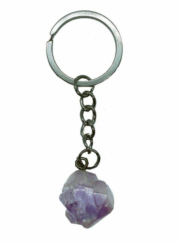 Keyring Amethyst Rough Stone