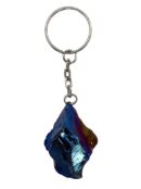 Keyring Blue Aura Stone