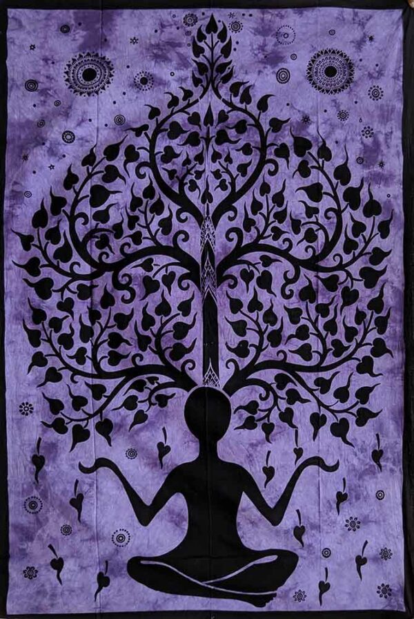 Bedspread Single Yoga Man Tree