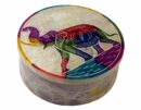 Soapstone Round Box 3" Elephant