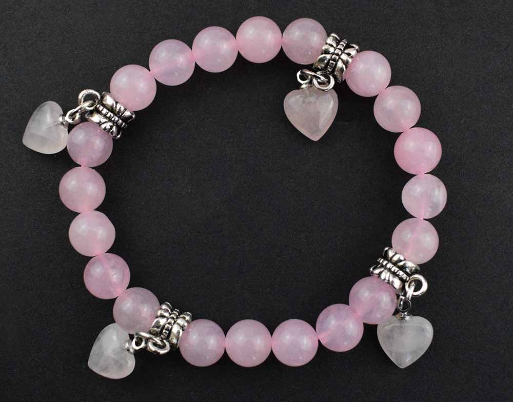 Bracelet 8mm Bead with 4 Heart