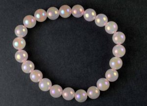 Bracelet Rose Quartz Aura Beads 8mm