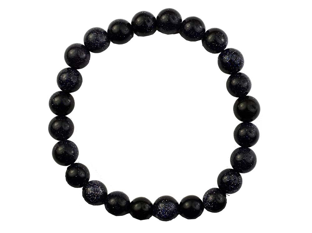 Bracelet Blue Fluss 8mm Beads