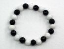 Bracelet Black & White Hematite 8mm Beads