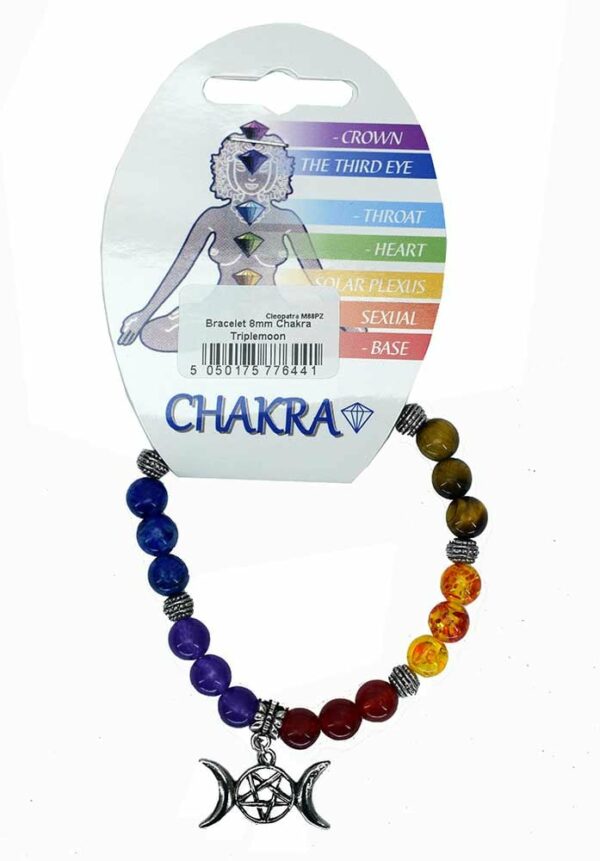 Bracelet 8mm Chakra Triple Moon