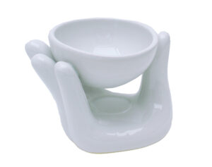 Holder Ceramic White Hand