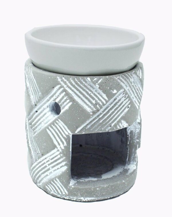 Oil Burner Ceramic Woven Grey