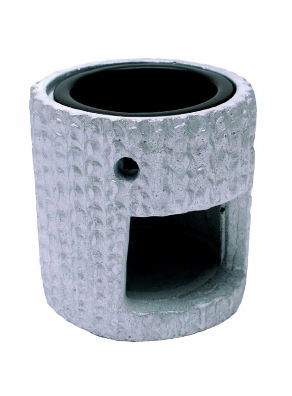 Oil Burner Ceramic Round Grey