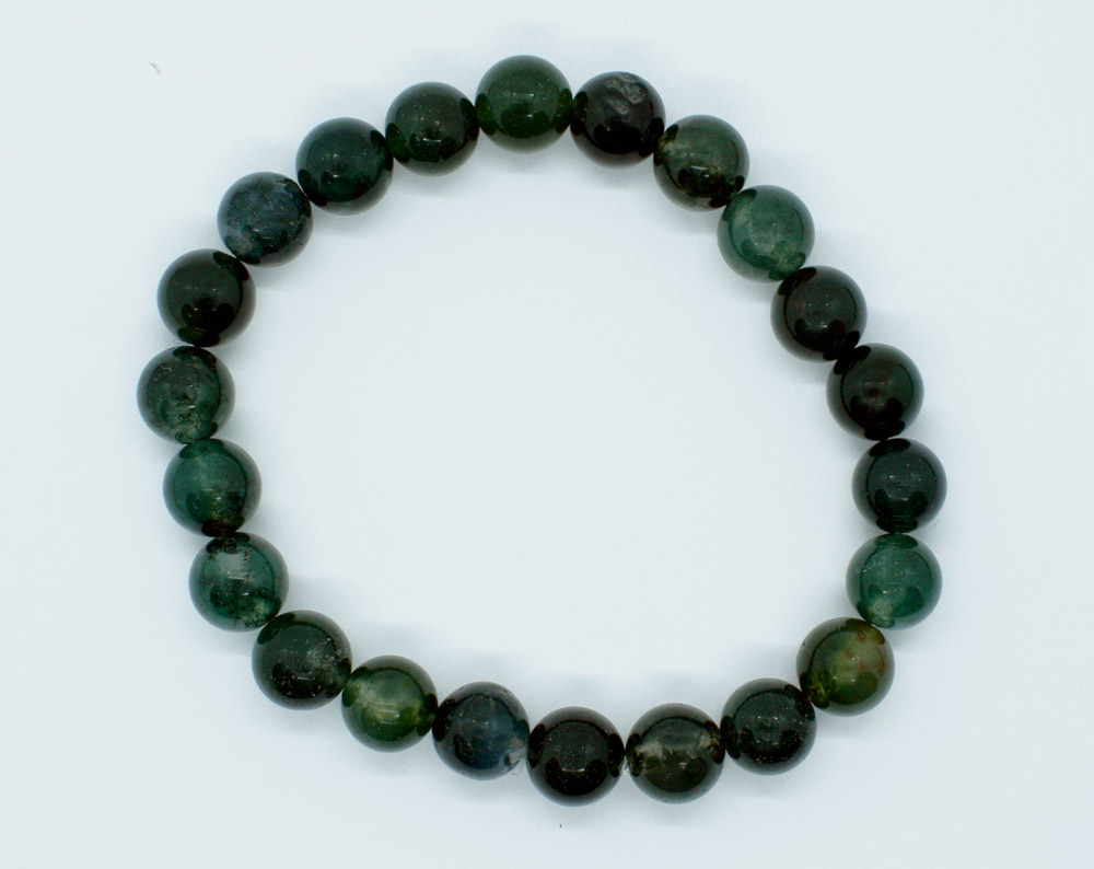 Bracelet 8mm Bead Moss Agate