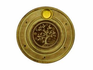 Incense Holder Wood Round TOL