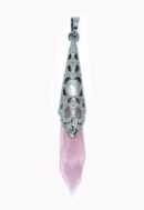 Pendant Faceted Lace Rose Quartz