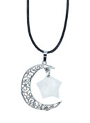 Necklace Star on Moon Clear Q