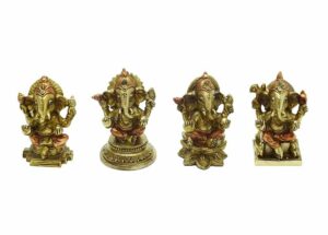 Ganesh Sitting Set of 4 Gold