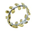 Silver Ring Leaves 2Tone Gold