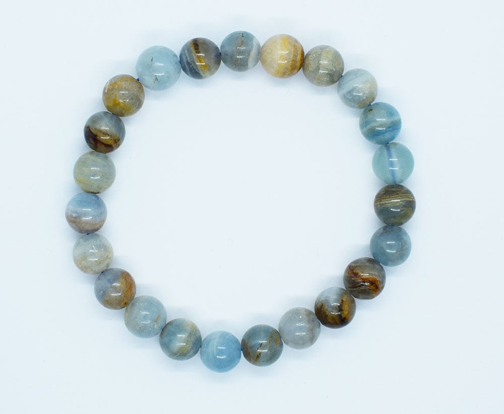 Bracelet 8mm Bead Blue Calcite