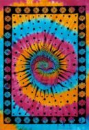 Bedspread Double Buddha Head Multicolour