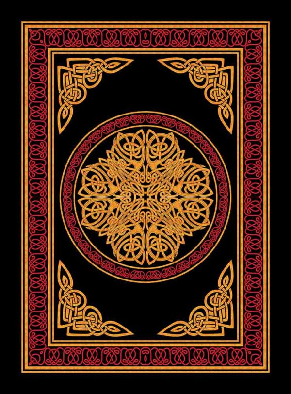 Bedspread Double Celtic Circle Red/Yellow