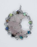 Pendant Stars Wired Rose Quartz Moon