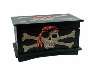 Wooden Pirate Chest H19cmxW33cmxD18cm