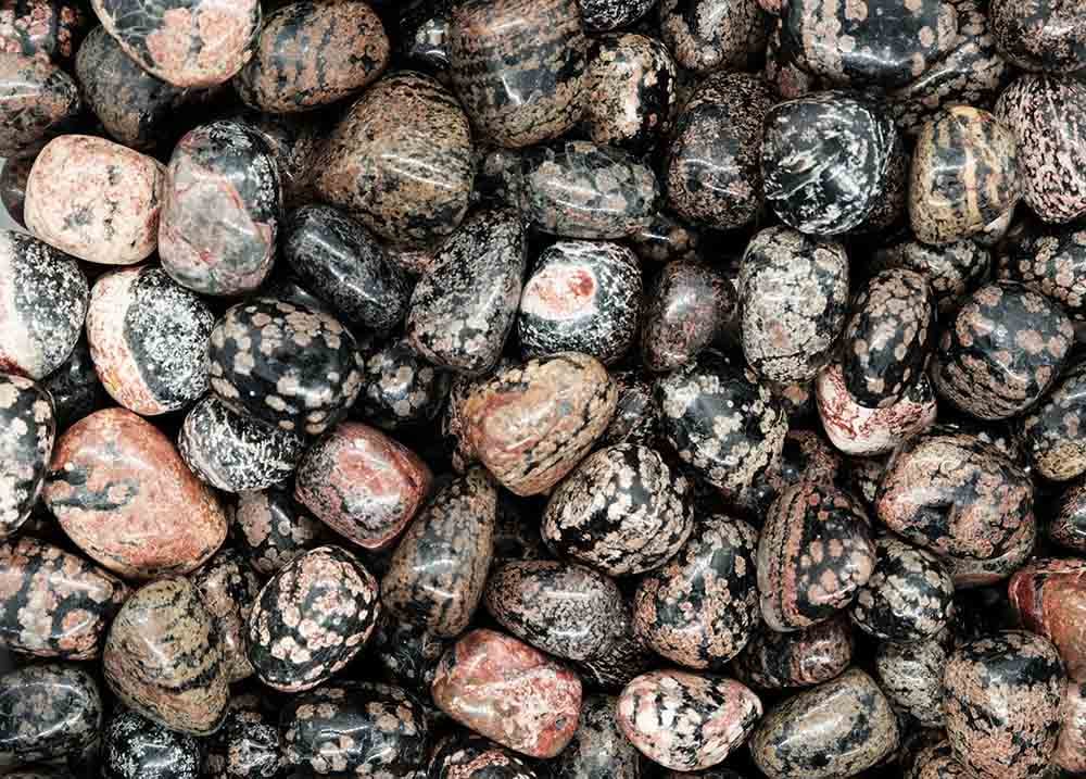 Tumblestone Red Snowflake Obsidian