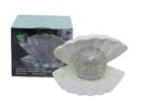 Clam With Glitter Pearl White