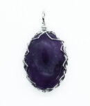Pendant Oval Wired Amethyst