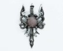 Pendant Dragons Sword Rose Qz