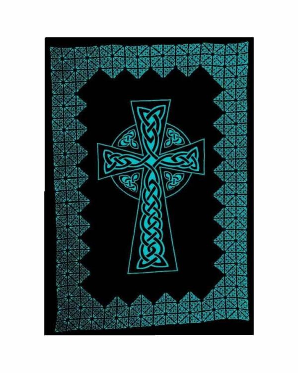 Bedspread Single Cross Turquoise