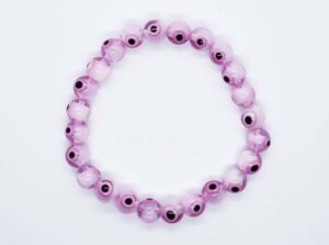 Bracelet Beaded Evil Eye Pink