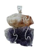 Pendant Wired Citrine Amethyst