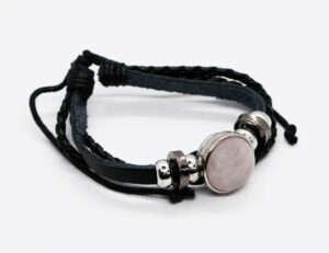 Bracelet Leather Rose Quartz