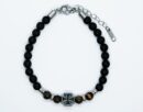 Bracelet Onyx Maltese Cross