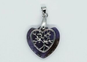 Pendant Flower Heart Amethyst