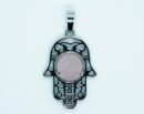 Pendant Fatima Hand Rose Quartz