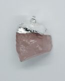 Pendant Rough Rose Quartz Silver Plated