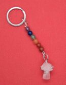Keyring Mushroom Rose Quartz
